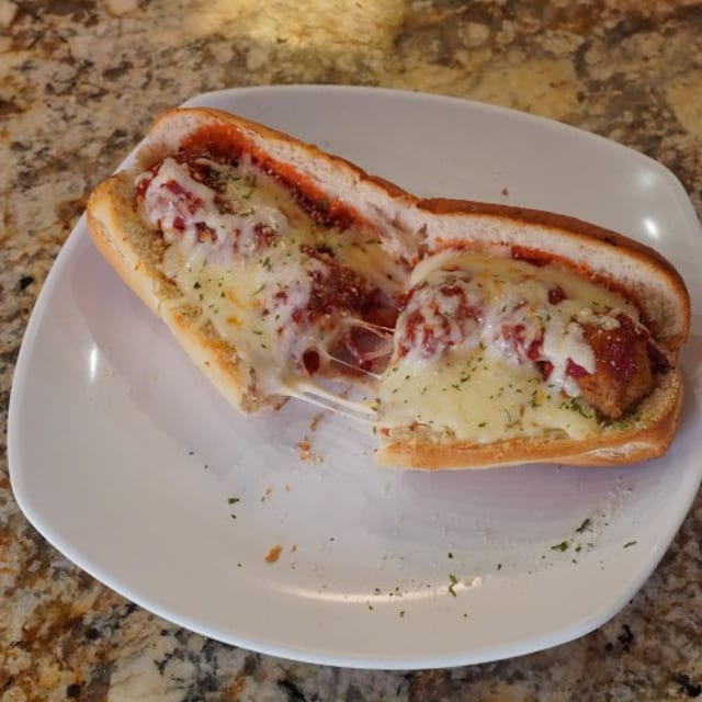 Meatball Parmesan Sub.